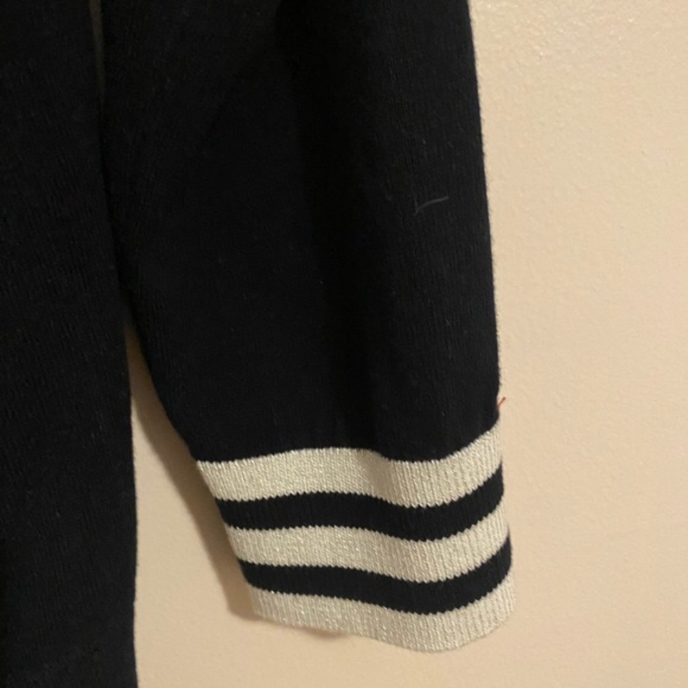 Black and White Striped Sleeve Sweater